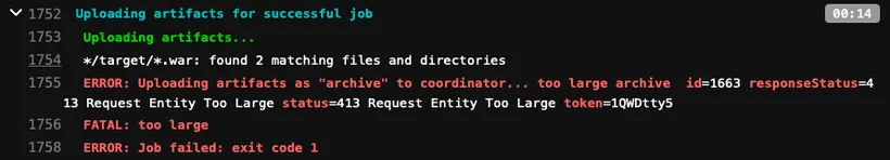 Screenshot der Fehlermeldung